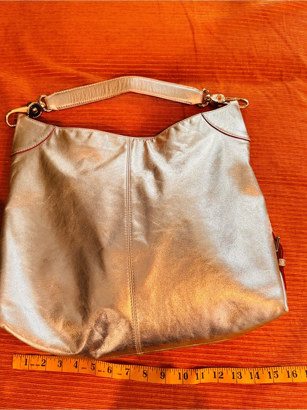 Dooney & Bourke Metallic Silver Leather Shoulder Bag